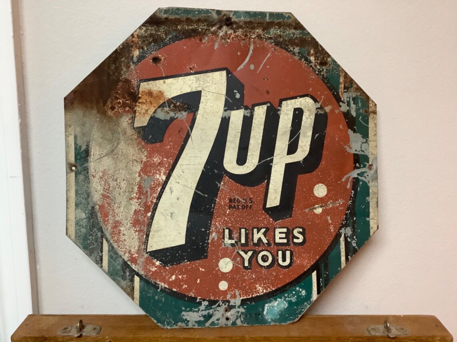 Super Rare vintage 7 Up Advertising Sign Original likes you Super Rare vintage 7 Up Advertising Sign Original likes you