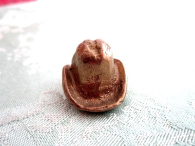 MINIATURE CAST BRASS COWBOY WESTERN 10 GALLON HAT