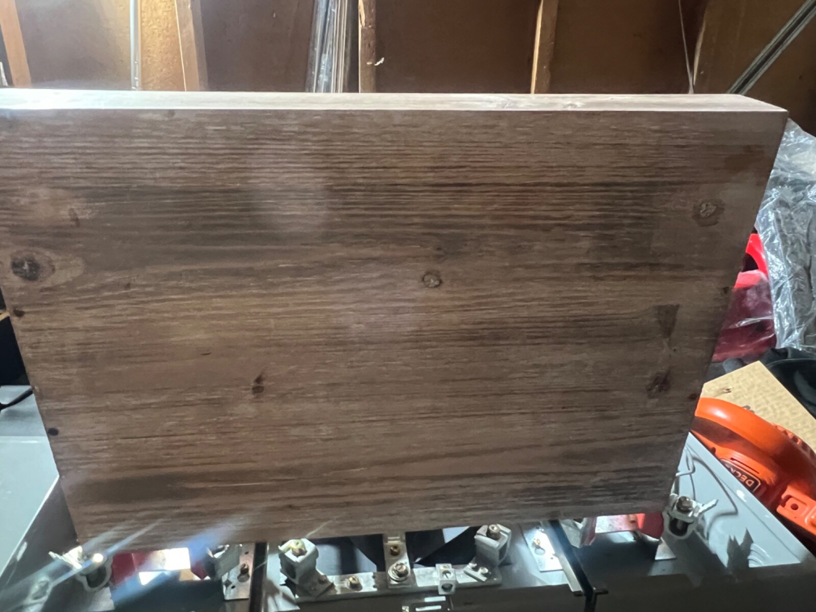 Rustic Wooden Coffee Serving Tray Table,  Wood Tray with Handles