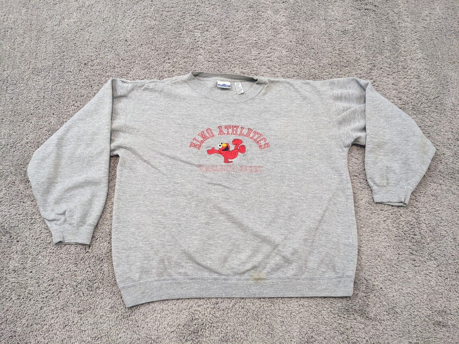 トップス DELTA ELMO sweat shirt Amazon.com: Sesame Street Elmo Face Unisex Adult Crewneck