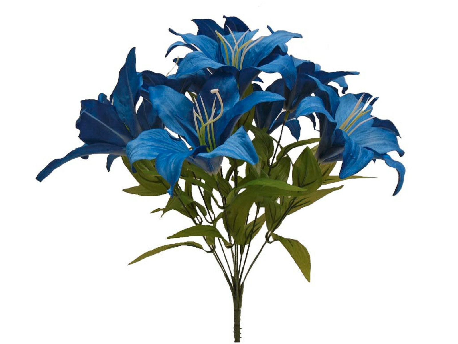 ・ lily (⁠◍⁠•⁠ᴗ⁠•⁠◍⁠)⁠❤ Dark BLUE Tiger Lily Bush Satin Artificial Flowers 19
