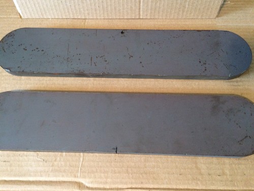 (2)pcs. 5/8 INCH THICK X 3 15/16 INCH X 25 1/16 INCH OBLONG METAL PLATE