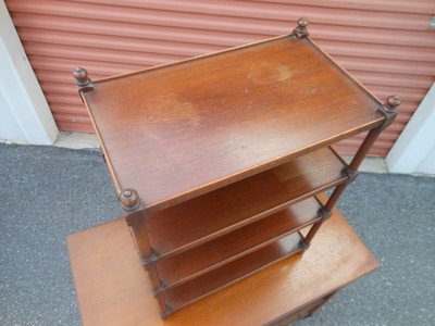 Antique 1940s Mahogany Curio Display Shelf Rack Vintage
