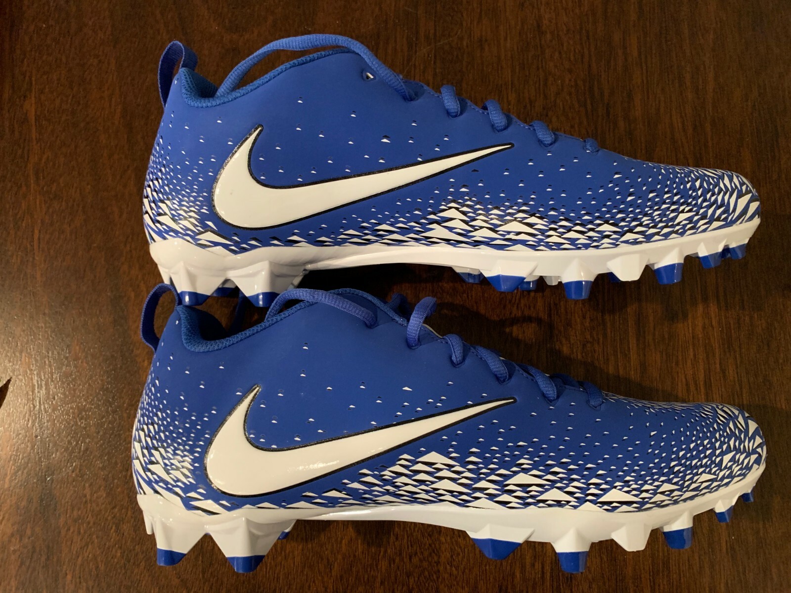 NIKE Vapor Varsity Low TD Football Cleats Men's 12 Blue White 880319-410 NWOB