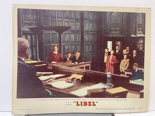 LIBEL original Lobby Card OLIVIA De HAVILLAND Dirk Bogarde