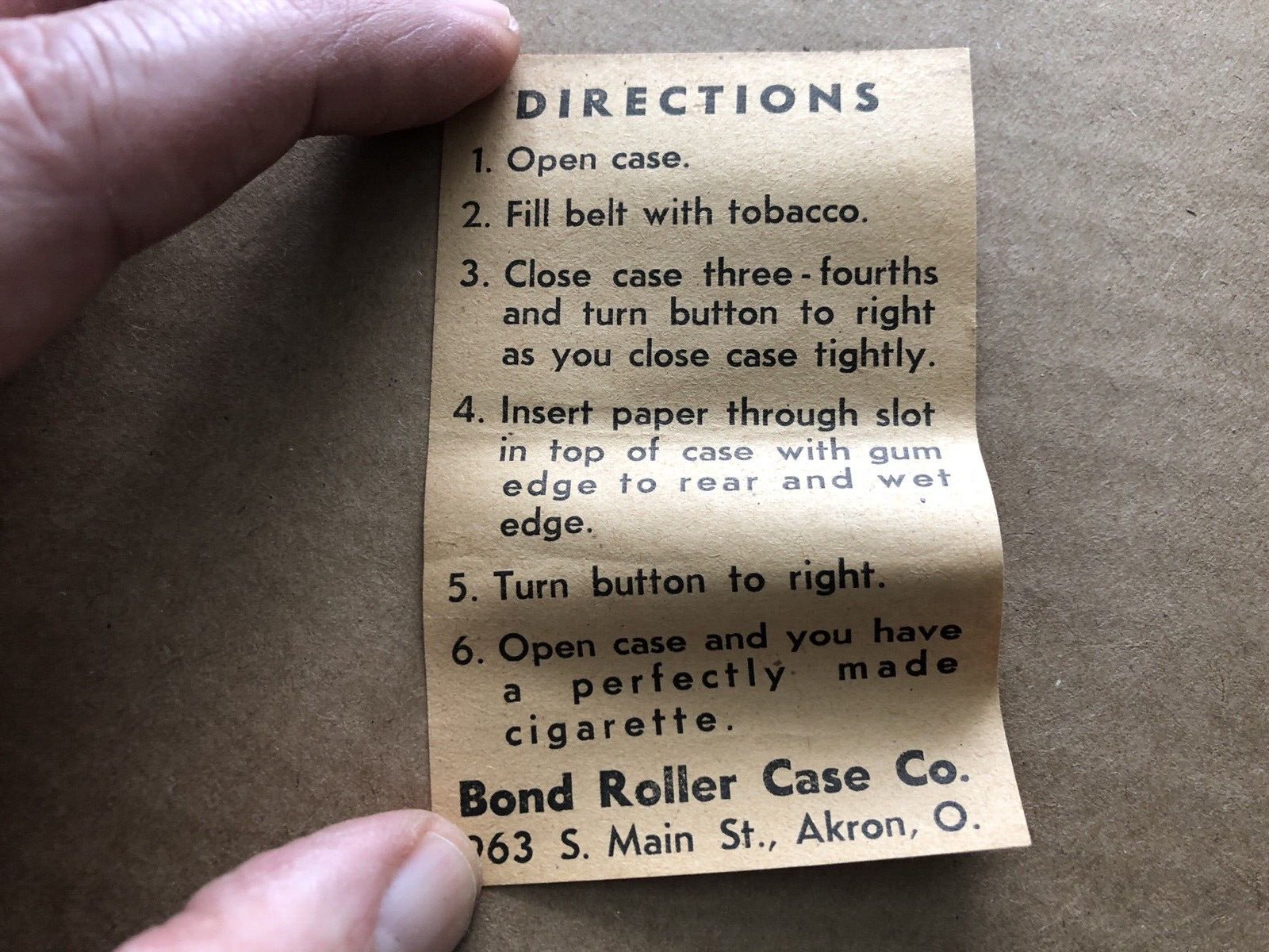 Vintage BOND ROLLER CASE CO Red Metal Cigarette Maker Akron Oh Instructions #2