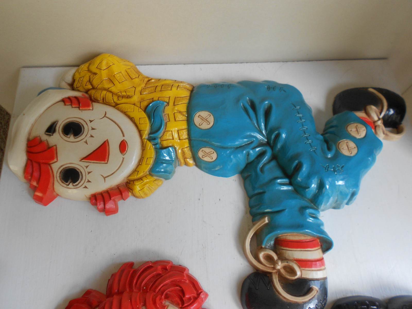 Vintage 1977 Raggedy Ann and Andy Rack Hanger Wall Plaque