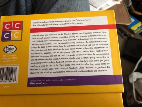 Didax Common Core Number Systems Collaborative Card, 4 L x 6 W in, Grades 6 - 8