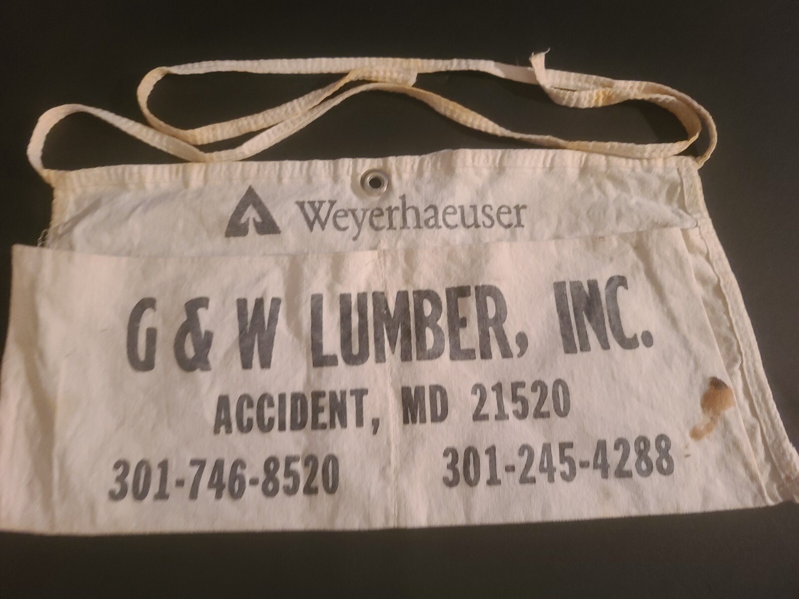 cutlass Vintage LUMBER APRON ×2 Vintage G & W Lumber
