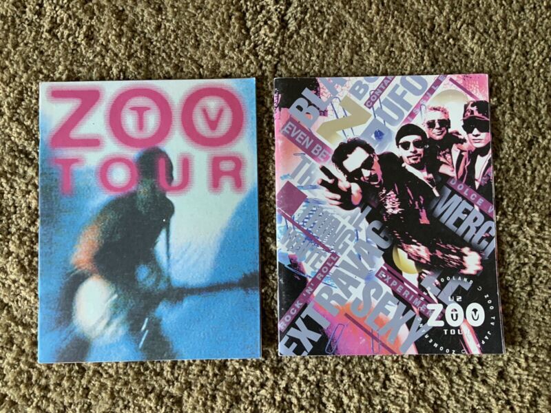 U2 Zoo TV Japan Tour Concert Program Book 1993 + North American Tour Book Set