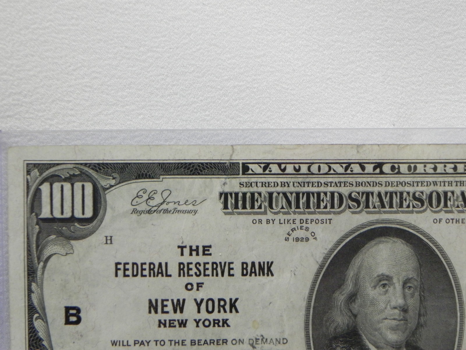 1929 $100 One Hundred Dollar Bill Federal Reserve Bank of New York