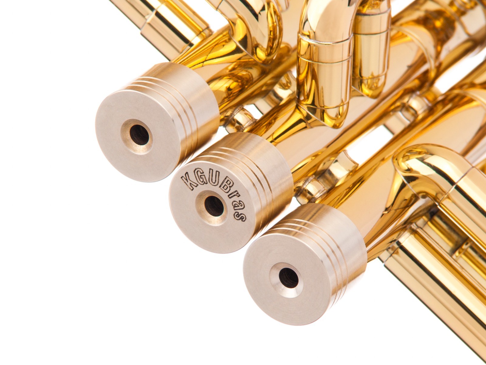 Bach Stradivarius Trumpet Trim Kit V6 Heavy Caps. KGUBrass. Raw Brass