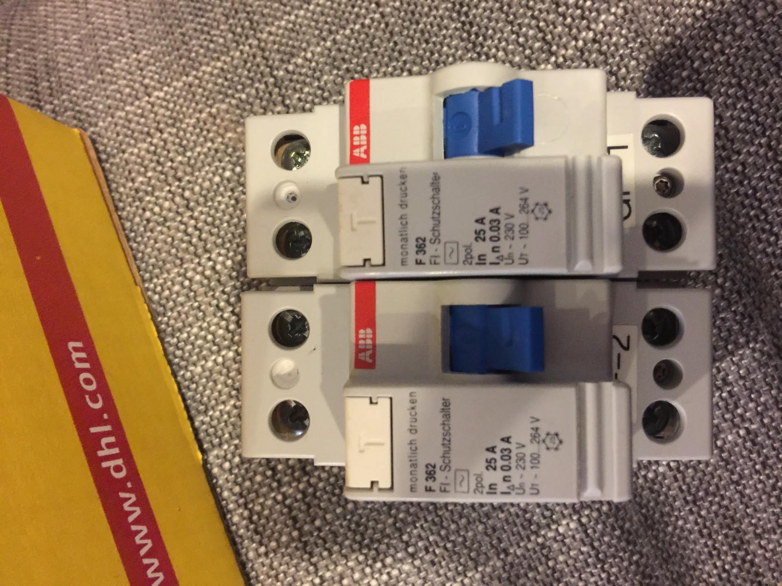 2-Pole ABB F362-40/0.03 Residual Current-Operated Circuit Breaker 40A ...
