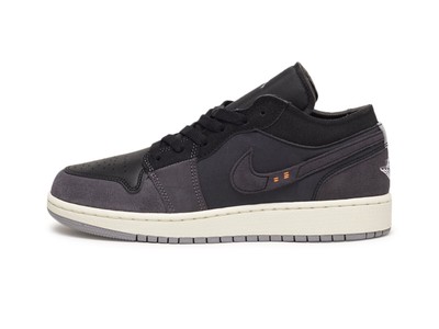 Big Kids Jordan 1 Low SE Craft Black/Cement Grey-Lt Graphite (DV0478 001)