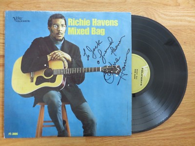 RICHIE HAVENS signed 1968 MIXED BAGS Record WOODSTOCK Opener FREEDOM ''To Jack'' 