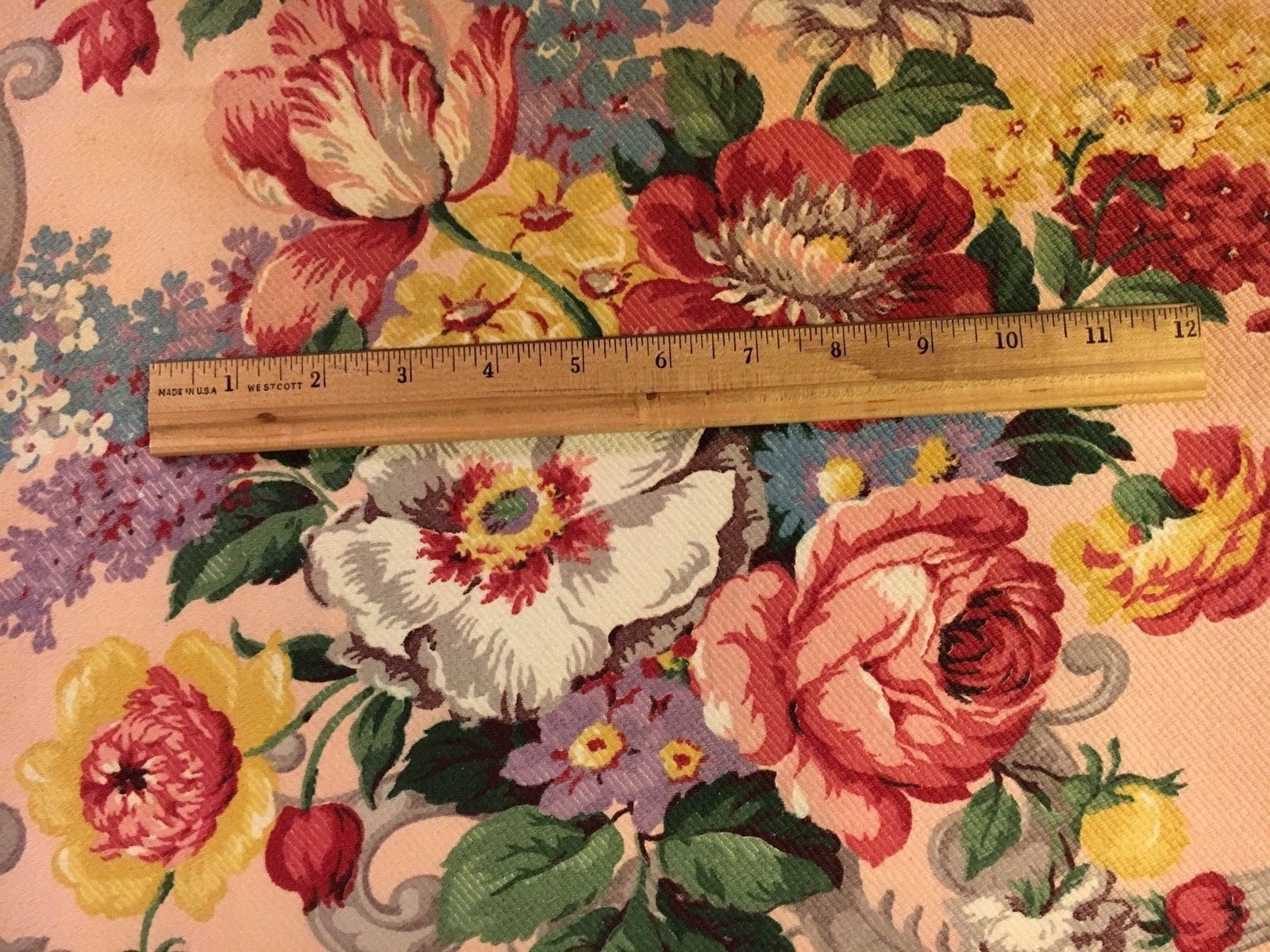Vintage Barkcloth Fabric - 4  3/4 Yards
