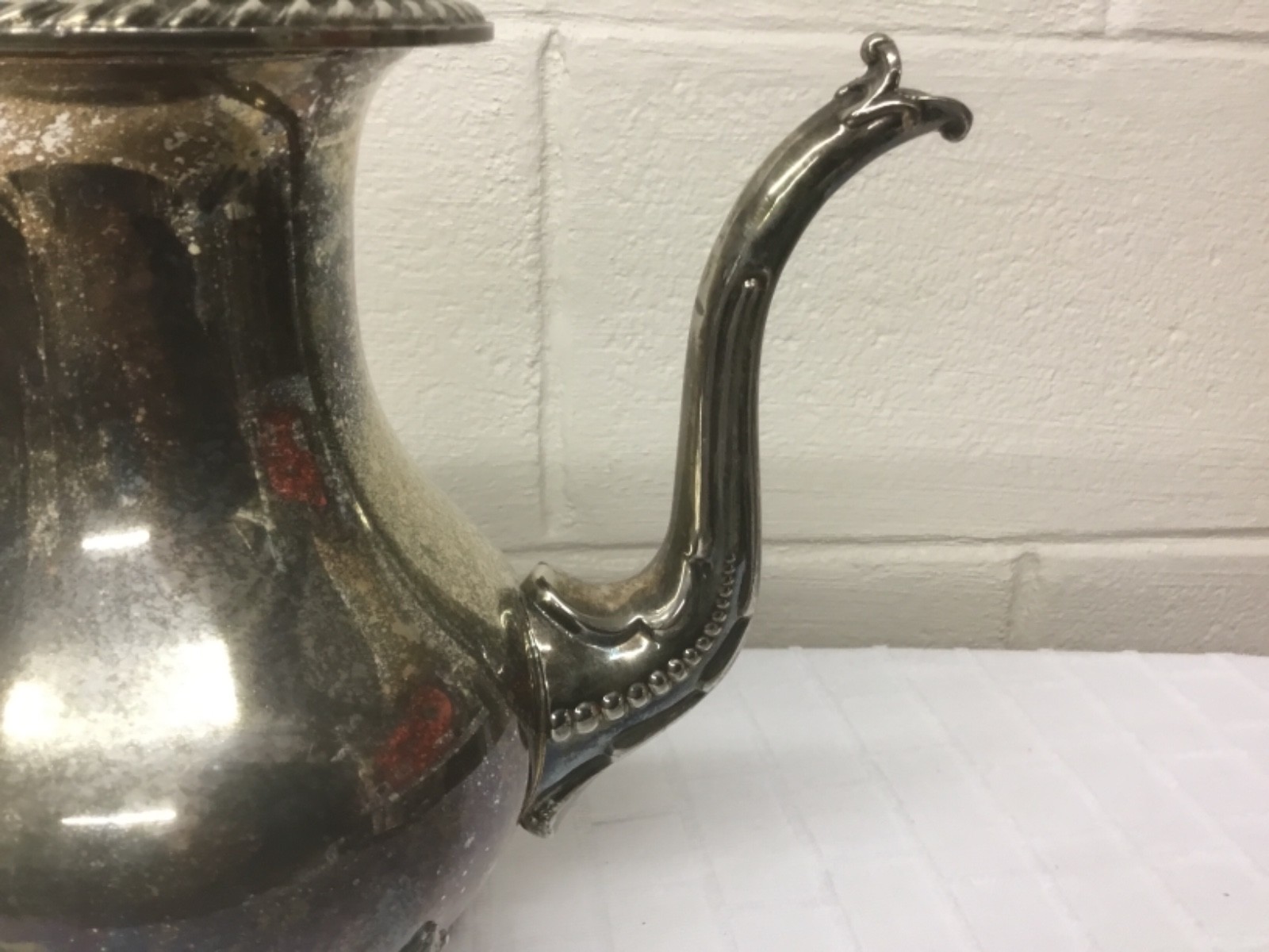 VINTAGE SILVER ON COPPER TEA POT WITH HALLMARKS early 1900’s