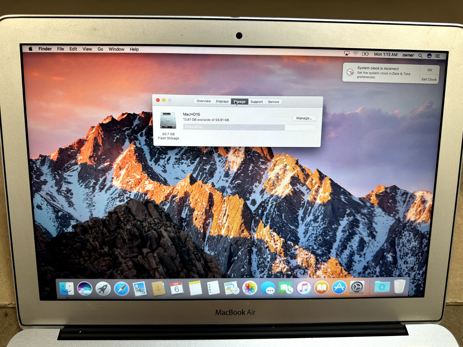 ◇Apple/MacBook Air (13-inch/Mid 2011）1.7GHz/4GB/SSD256GB