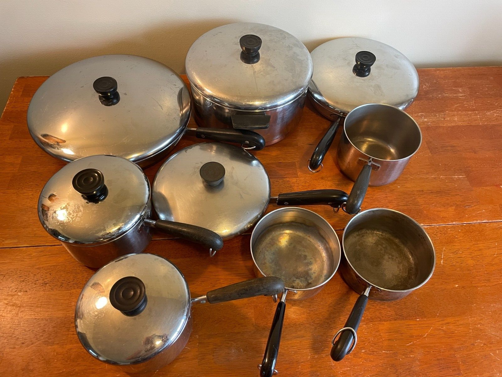 新品未開封Revere Ware ヴィンテージ ステンレス鍋　銅底　蓋付　セット 新品未開封Revere Ware ヴィンテージ ステンレス鍋 銅底 蓋付 セット