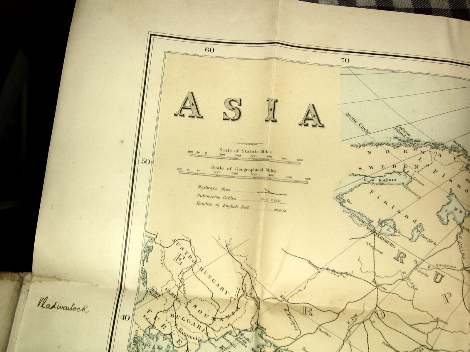 Circa 1900 George Philip's Pocket Authentic Shilling Map of Asia,27