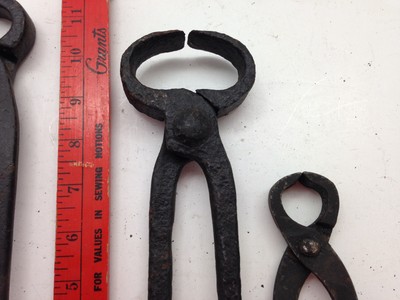 4 Hand Forged Wrought Iron Blacksmith Hoof Nippers Tongs Shoe Tool Cutters {N4}