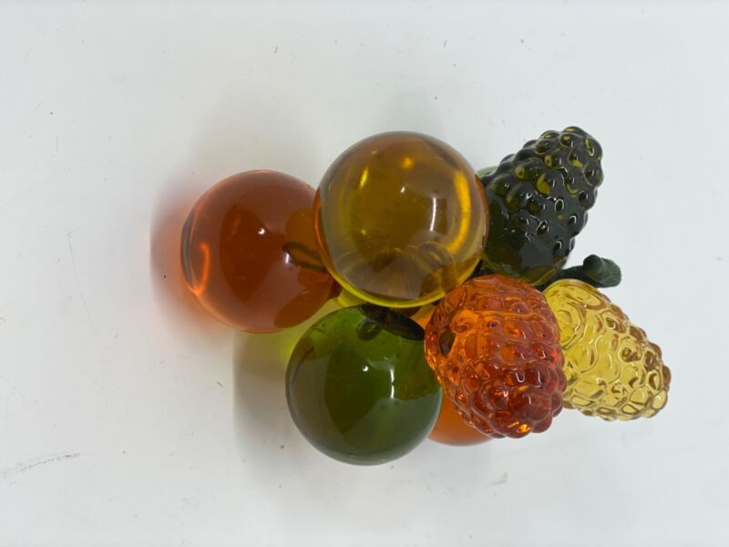 Vintage Small Bunch of Lucite Grapes in Autumnal Colorway