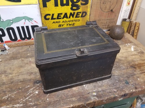 Antique 1800's Cast Iron Stagecoach Strongbox in Original Condition