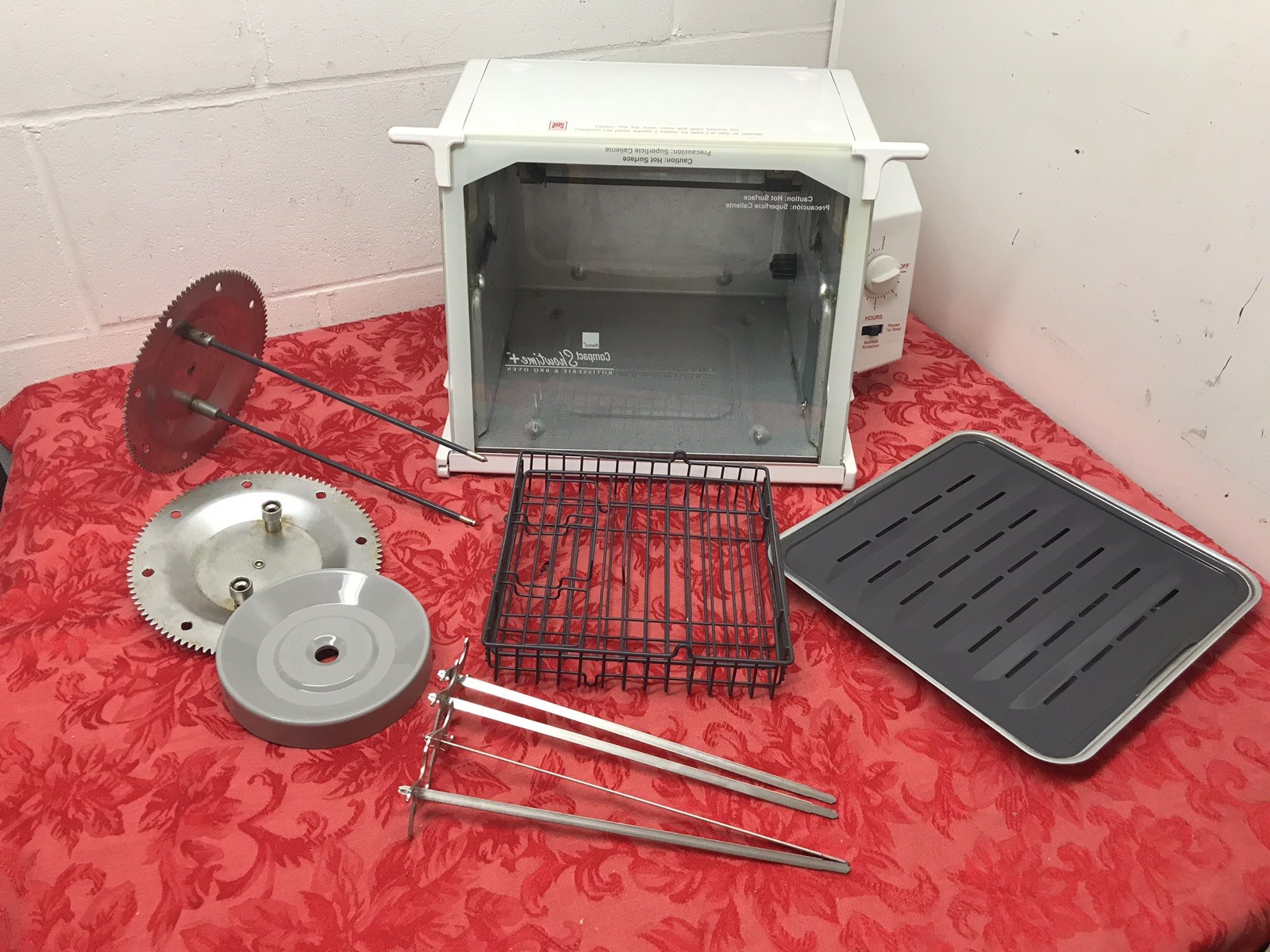 Ronco Showtime Rotisserie & BBQ Oven Model Compact 3000 White Deluxe