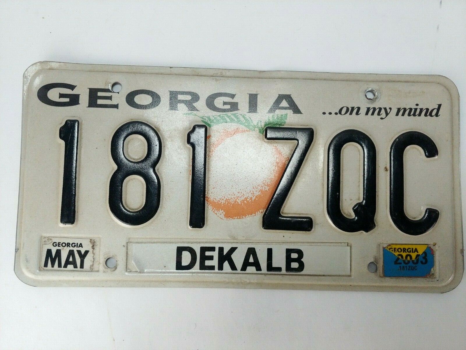 Ado オリジナルプレート　ジョージア Georgia on My Mind automobile car tag 181 ZQC DeKalb | eBay