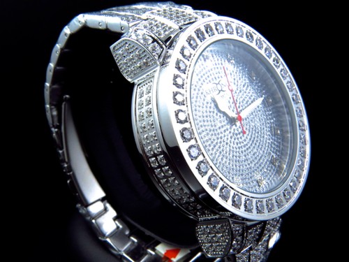 Pre-owned Khronos White Iced Bezel & Band  Jojino Joe Rodeo Genuine Diamond Watch 50mm