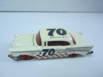 2003 Hot Wheels 57 Chevy Bel Air Elwood 70 Red Wheels Loose Die Cast Open Hood