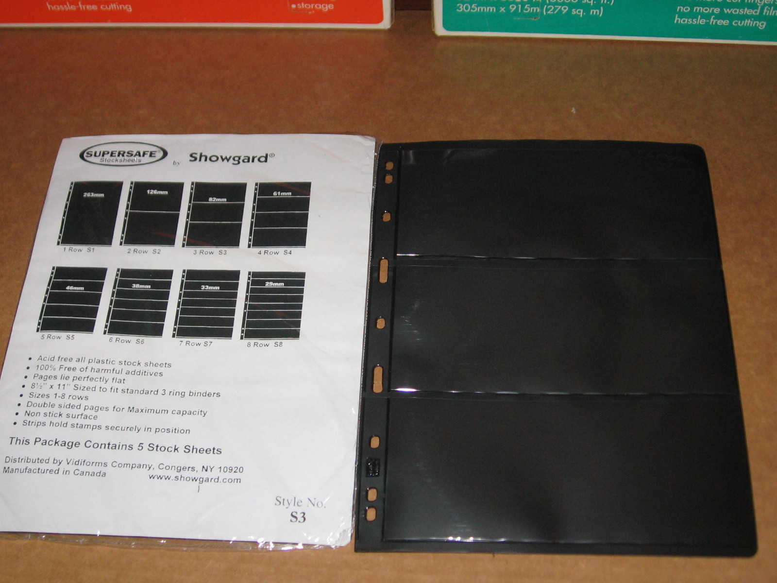 IcolorGifts- Stocksheet Model 3 (3Rows) For US Stamps. Retire Glassine Envelopes