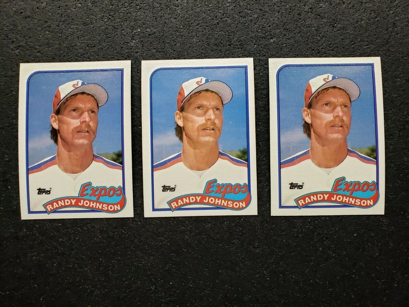3 CARD LOT 1989 TOPPS BASEBALL RANDY JOHNSON ROOKIE CARD #647. rookie card picture
