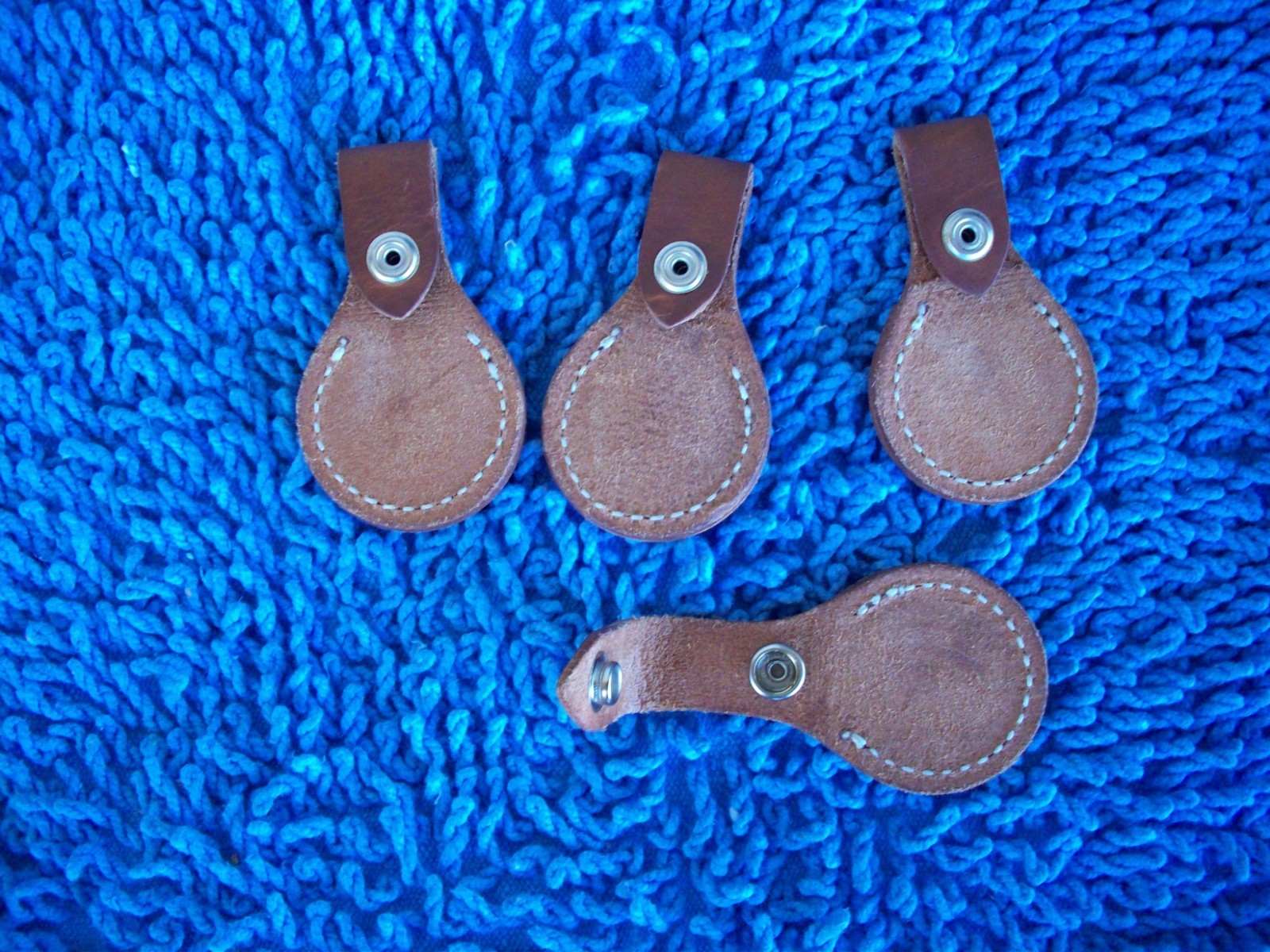 4 Leather Trapshooting Barrel rest &Shoe Protector Toe Pad. USA. Color brown/tan