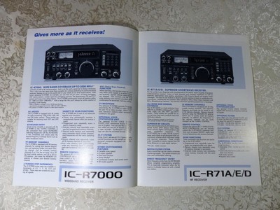 ICOM IC-R7000 IC-R71E IC-R71A IC-R71D RECEIVER ADVERTISING FLYER 1986 ORIGINAL