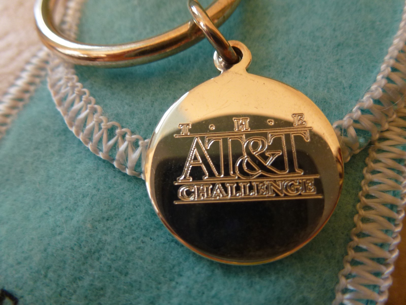 Tiffany Sterling Silver AT&T Challenge Key Ring Box & Pouch