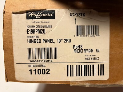 Hoffman E19HPM2U, 19'' 2RU Hinged Patch Panel Wall Bracket,