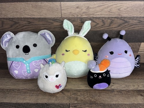 Squishmallow (5) Kirk Koala, Bibiana Butterfly, Aimee Chick,  Kate Lllamacorn