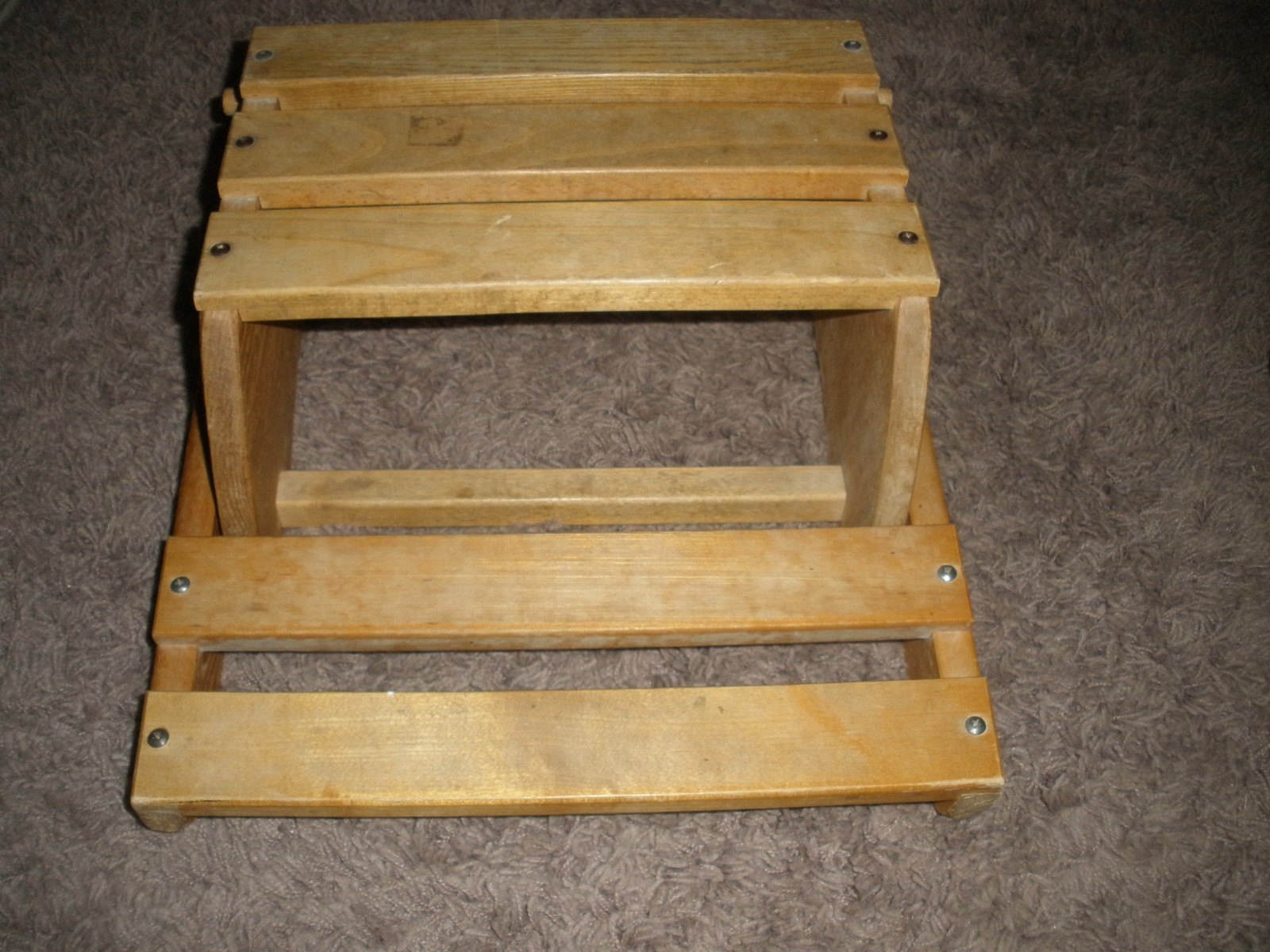 Vtg Children Wood Step Stool Farmhouse Seat Primitive Toddler Time out Chair