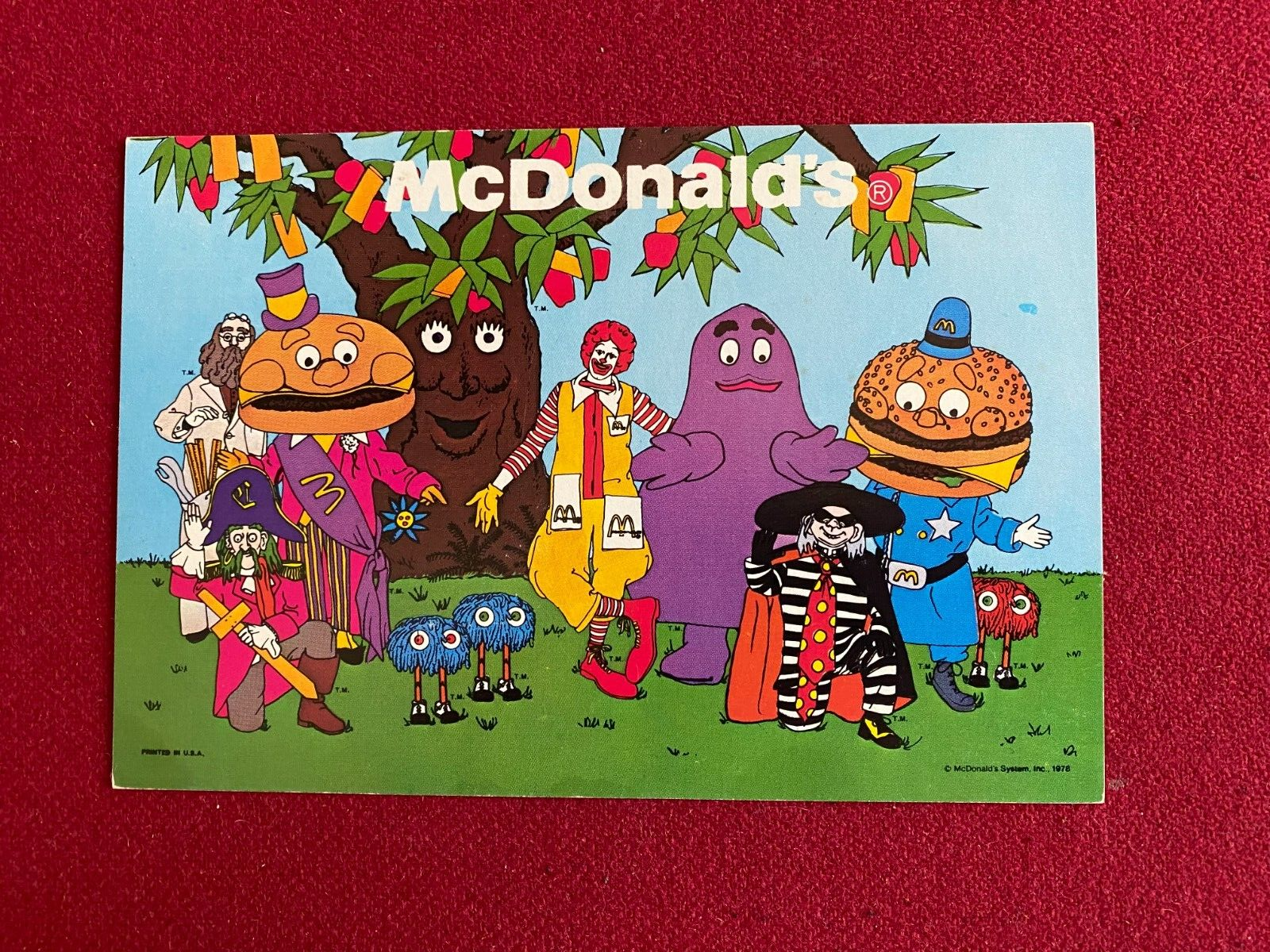 激レア★ 70年代　マクドナルドランド　ポスター　McDonaldland 1978, McDonald's, McDonaldland Promo Card (Scarce / Vintage