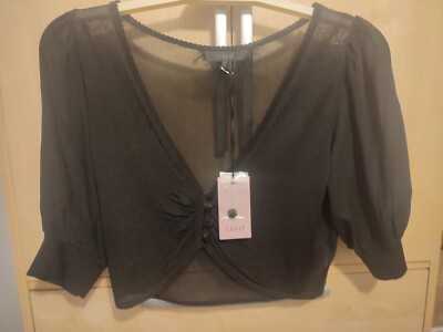 Coast Women BLACK Signorina Cover Up / Cardigan - Size 10