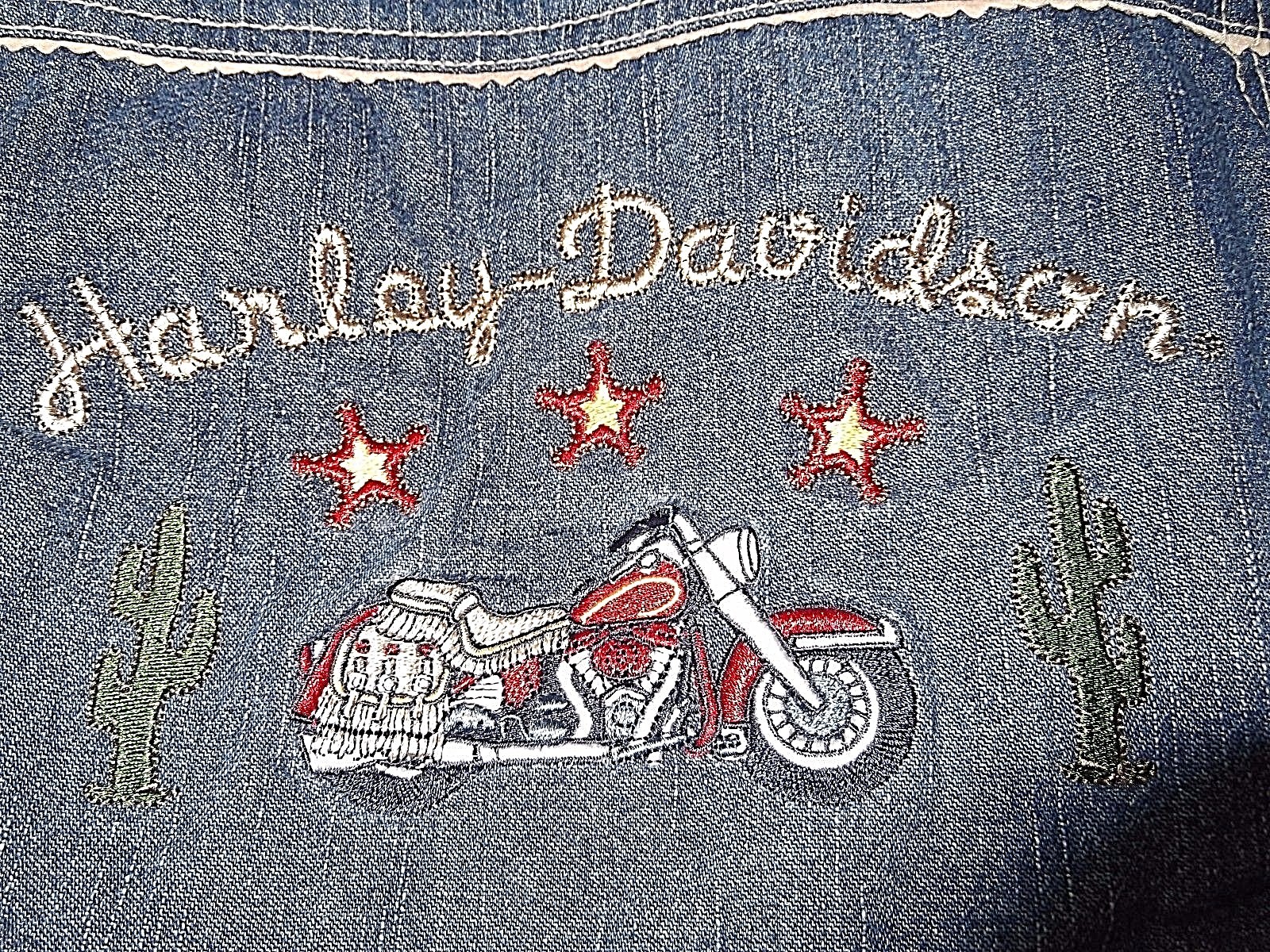 Harley Davidson 6-9 Month BORN TO RIDE Lined Coat Jacket Denim Lined Embroidered