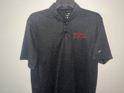  Maker s Mark  Nike Dri-Fit Polo Shirt Mens M Black Solid Short Sleeve