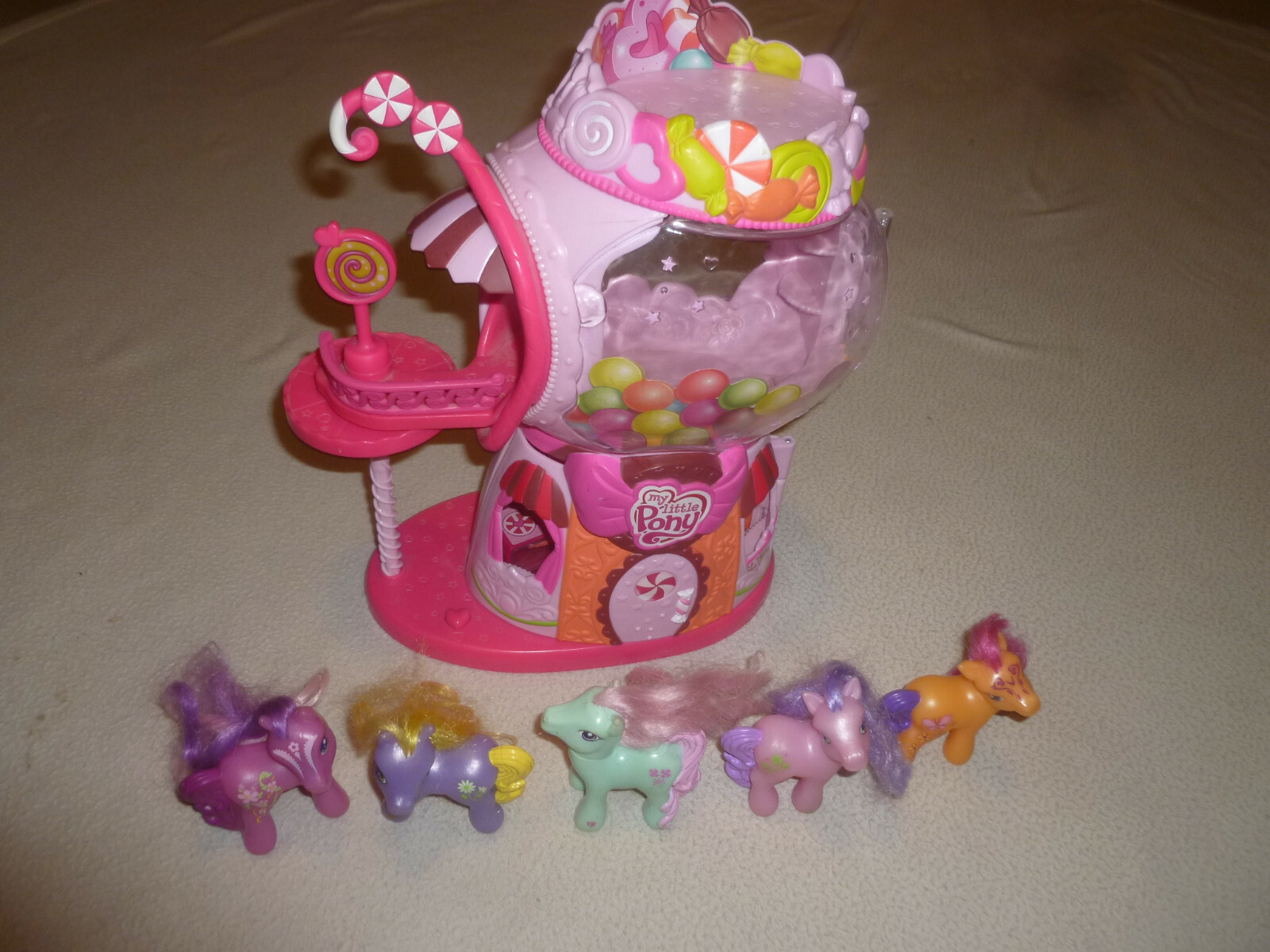 MY LITTLE PONY BUBBLE GUM CANDY SHOP BAKERY & 5 PONIES LOT HASBRO 