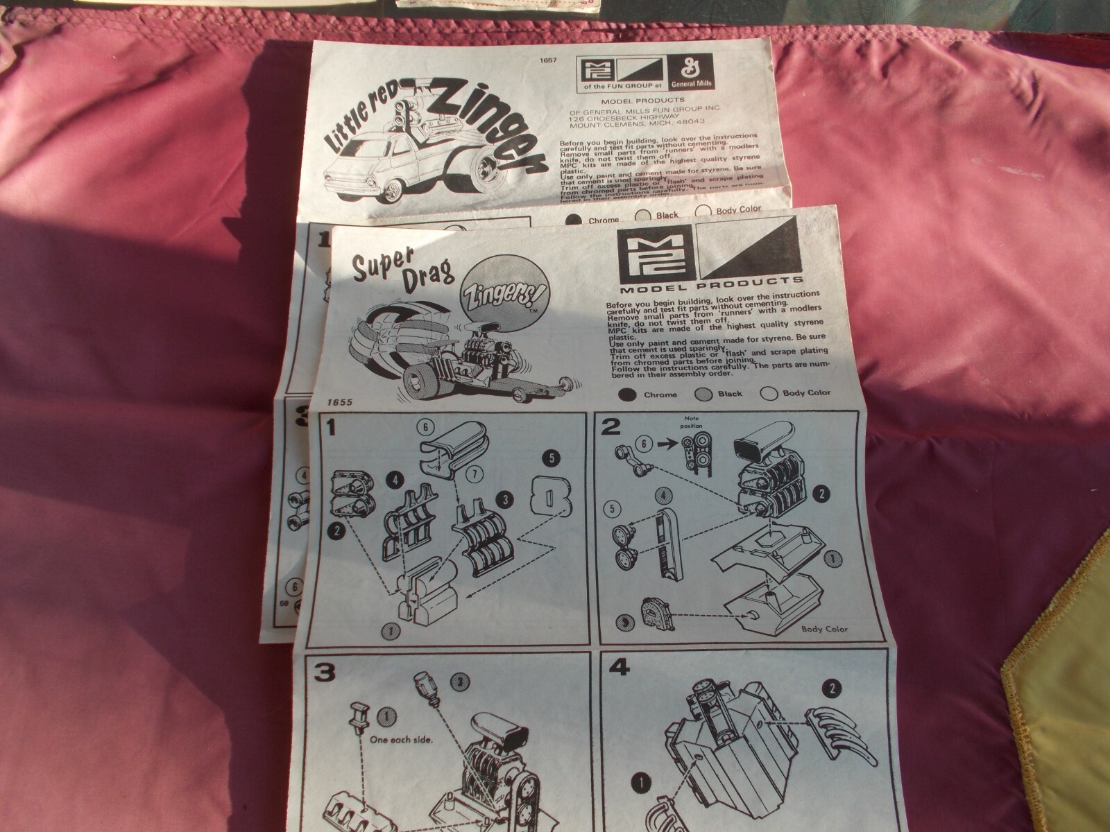 MPC LITTLE RED ZINGER & SUPER DRAG MODEL CAR INSTRUCTION