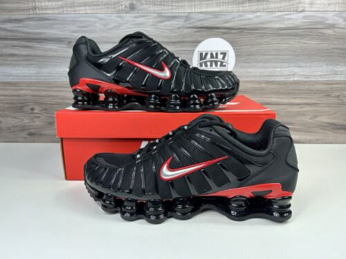 Nike Shox Deliver Black Leather & University Red Mens Size