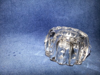 Set of three open salt dishes 2 with feet one is crystal  #  1983