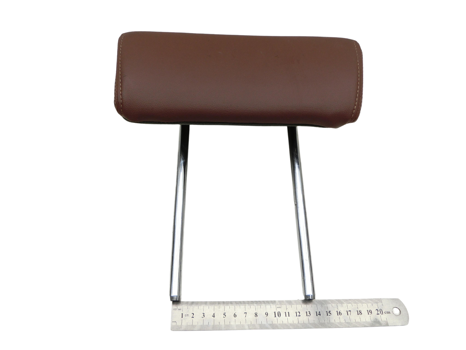 Headrest Right or Left Rear third Straight Pure Leather Brown for Hyundai IX55 09-11 - Bild 1