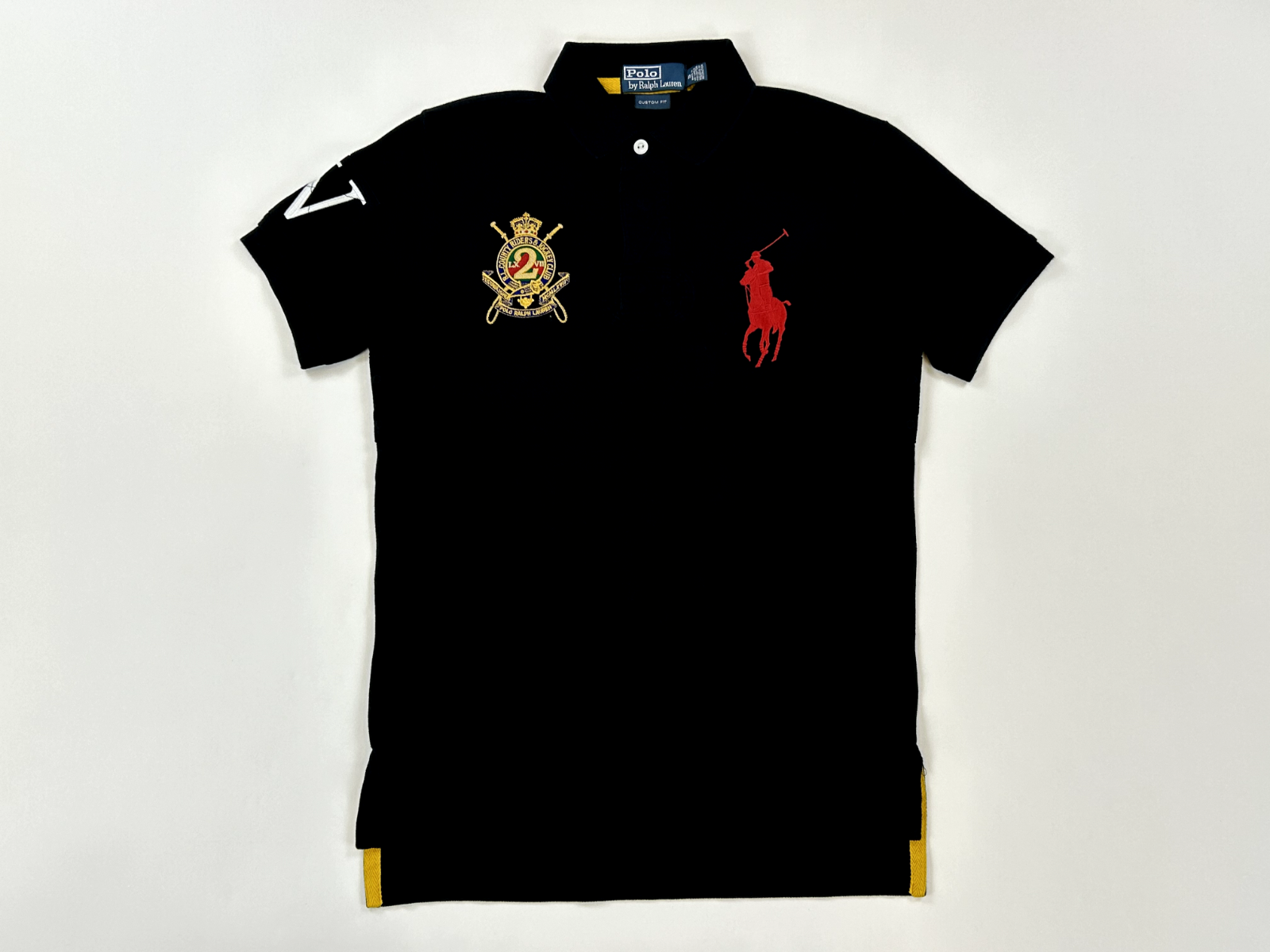 Polo Ralph Lauren Custom Fit с коротким рукавом Big Pony Shield Polo - Черный (красный) -