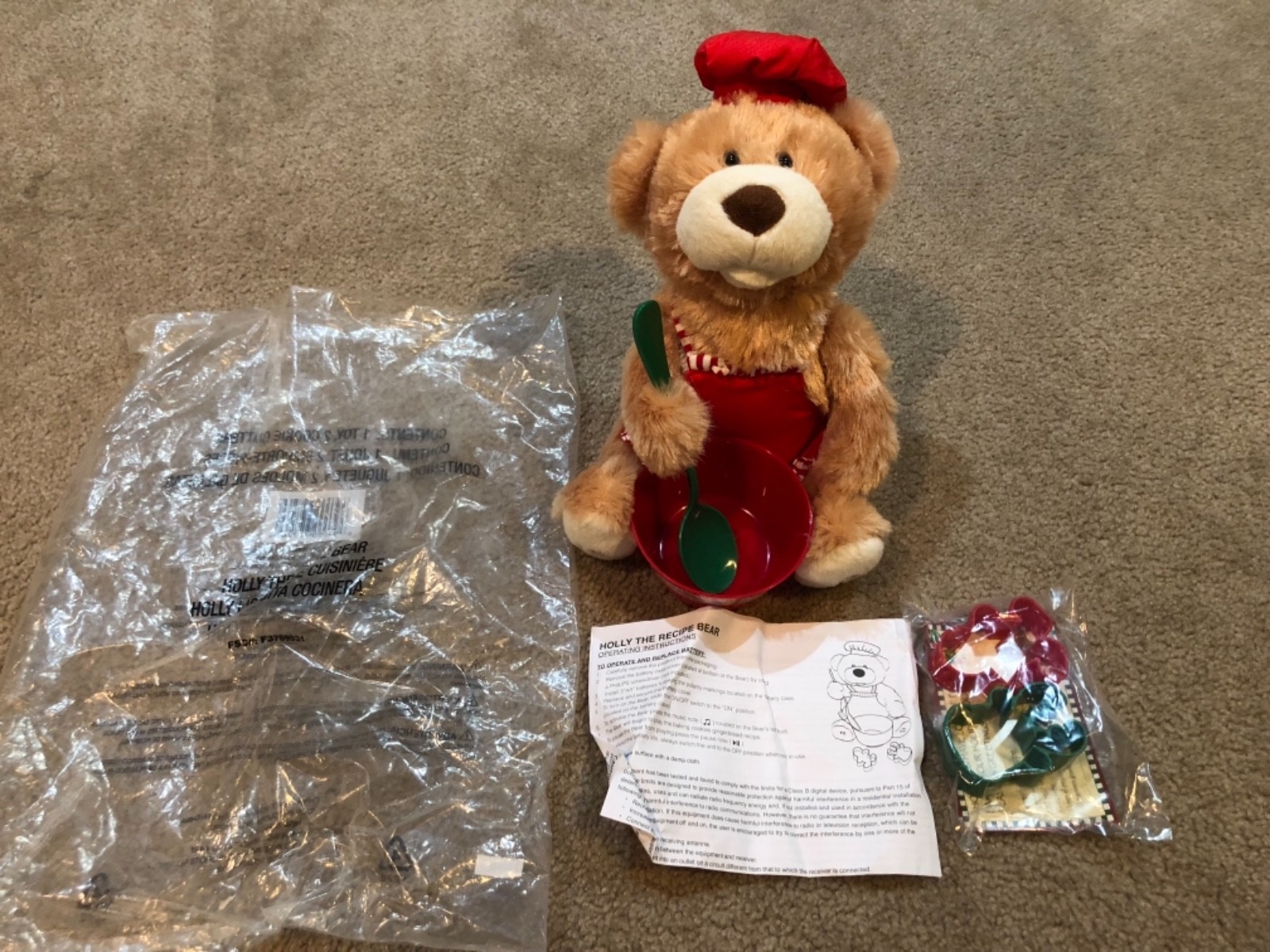 avon talking teddy bear instructions